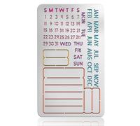 UNICRAFTALE Calendrier Gabarit Acier Inoxydable Modèle Métal Mois Journal Notes Semaine Peinture Pochoir Réutilisable Artisanat Pour Carnet Agenda Scrapbook Traqueur Habitudes Gravure 17.7x10cm