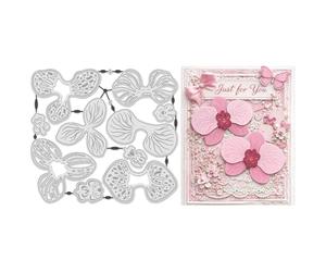 UNICRAFTALE Découpe à Emboîtement Orchidées Superposées pour Création de Cartes Gabarits de Gaufrage Réutilisables Thème Floral Poinçons de Découpe pour Scrapbooking Album Décor Artisanal 17x15.5cm