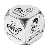 UNICRAFTALE Dés D'Activités Amusants Acier Inoxydable pour Activités de Loisirs Quotidiennes Dés de Décision pour Activités Quotidiennes du Couple Soirée en Amoureux Anniversaire Dés Cadeaux
