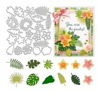 UNICRAFTALE Die de Découpe de Feuilles de Palmier Tropical pour Création de Cartes Réutilisable Thème Plumeria Carbon Modèle de Pochoir de Gaufrage Die Cut pour Décor d'Album de Scrapbooking 17x16cm
