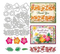 UNICRAFTALE Die De Découpe Fleur D'Hibiscus Pour Création De Cartes Gabarits De Gaufrage Réutilisables Thème Floral Pour Album Scrapbooking Décor Artisanal DIY 15x12cm