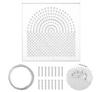 UNICRAFTALE Éléments de Fil de Gabarit de Cintrage de Fil 10x10 cm Carrés de Fil Acrylique Planches D'Enroulement Organisateur de Fil avec Chevilles Métal pour Outils de Fabrication de Bijoux