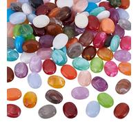 UNICRAFTALE Environ 100 Perles Acrylique Imitation Pierre Fine Ovale Colorées Spacer Résistantes En Vrac Pour Bracelet Collier DIY Bijoux Trou 2mm