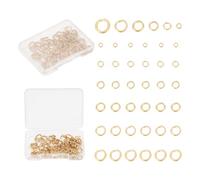 UNICRAFTALE Environ 120 pièces 6 tailles 3.5/5/6/7/8/9mm Anneaux de Saut Ouverts en Acier Inoxydable Joints Toriques Anneaux de Connecteur Ouverts Anneaux de Bijoux en Or pour la Fabrication de Bijoux