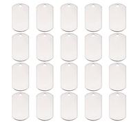 UNICRAFTALE Environ 20 pièces Grands Breloques Hypoallergéniques Rectangle en Acier Inoxydable Pendentifs Estampage Étiquette Vierge Charmes pour Bijoux, en Acier Inoxydable Couleur 35mm