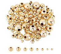 UNICRAFTALE Environ 200 pièces 4 tailles Perles Entretoise Ronde 2/3/4/5mm Acier Inoxydable Doré Perles Intercalaires Trouver pour la Fabrication de Bijoux