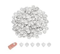 UNICRAFTALE Environ 200 pièces Breloque Coeur Amour Coeur Pendentif Breloque en Acier Inoxydable Charme Hypoallergénique pour les Résultats de Bijoux à Bricoler Soi-Même Faisant un Trou de 1.2mm