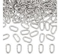 UNICRAFTALE Environ 200pcs connecteur de Liaison Ovale Acier Inoxydable Anneaux de Liaison Métal Fermés Mais Non Soudés Anneau de Jonction Ovale Porte Clés pour Accessoires de Fabrication de Bijoux