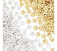 UNICRAFTALE Environ 300pcs 2 Couleurs Style Tibétain Alliage Perles Entretoises Ondulées Disque Perles en Métal Ondulé 10mm Plat Rond Torsion Entretoises pour Boucle d'oreille Fabrication de Bijoux