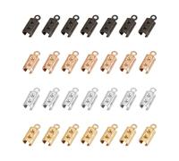 UNICRAFTALE Environ 40 pièces 4 Couleurs 3.5mm Pliantes Sertissages Extrémités en Acier Inoxydable Extrémités de Cordon Se Replient sur Les Extrémités du Cordon 1mm Trou de Recherche de Bijoux 10x4mm