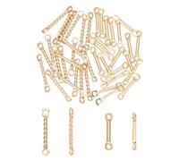 UNICRAFTALE Environ 60 pièce 2 styles 201 breloques de Connecteur Acier Inoxydable Liens de Barre Triangulaire Torsadés Dorés Connecteurs Pendentifs Bande de Bâton à 2 trous Boucles D'Oreilles