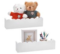 UNICRAFTALE Étagère à Livres Festonnée Blanche en Bois pour Chambre d'enfant Étagère Flottante en Bois Présentoir pour Salon Chambre à Coucher Décoration Murale 40x9.6x9.9cm