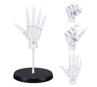 UNICRAFTALE Figure de Main Flexible en Bois avec Articulations pour Artistes Mannequin de Dessin avec Base Ronde Modèle de Main Blanc pour Esquisser Peinture Décoration de Bureau Domestique 21x36cm