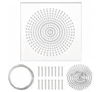 UNICRAFTALE Gabarit de pliage de fil métallique carré en acrylique avec chevilles métalliques pour la fabrication de bijoux et fournitures d'emballage de fil métallique 12,65 x 12,65 cm