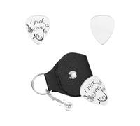 UNICRAFTALE I Pick You Médiator de Guitare Personnalisé Porte-Clés en Acier Inoxydable avec Cuir PU - Plectre Accessoire pour Cadeaux de Musique Anniversaire