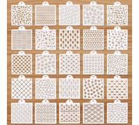 UNICRAFTALE Kit de Pochoirs Sashiko en Plastique 25 styles 174x148.5mm Motif Géométrique Sashiko Dessin Ligne Pochoir pour Couture Matelassage à la Main et Broderie