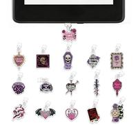 UNICRAFTALE Lot de 16 breloques gothiques romantiques Kindle en acrylique de formes mixtes avec prise anti-poussière compatible de type C pour liseuse électronique Kindle, accessoires de décoration