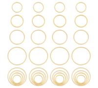 UNICRAFTALE Lot de 32 anneaux de connexion en acier inoxydable 4 tailles - Doré - Rond - Géométrie - Pour fabrication de bijoux