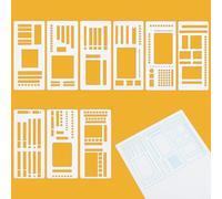 UNICRAFTALE Lot de 9 Pochoirs Souples Réutilisables pour Journalisation Modèles Calendrier avec 9 Styles Différents Gabarits de Planification pour Carnets à Points Dessins Listes de Tâches