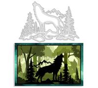 UNICRAFTALE Matrices de Découpe de Forêt de Loup Métal pour la Fabrication de Cartes Matrices de Découpe de Forêt de Montagne pour Scrapbooking Gaufrage Album Décoration Artisanale