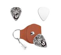 UNICRAFTALE Médiator de Guitare Personnalisé Cadeaux Médiator de Guitare Porte Clés Instruments de Musique Médiators Acier Inoxydable avec Étui en Cuir PU Ensemble de Médiators pour Guitariste