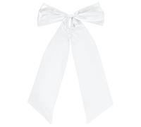 UNICRAFTALE Noeud Papillon Géant Blanc en Polyester 122 cm x 64 cm x 3 cm pour Décoration Murale Chambre Fêtes Anniversaire Accessoire Coquette Ruban Satin Grand Noeud pour Fond d'Événement