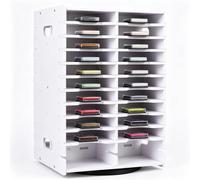 UNICRAFTALE Organisateur Tournant à Encrier 48 Emplacements 22.3x20.5x33cm Support Blanc Pour Tampons Encreurs Carrousel De Bureau Rangement Artisanat Pour Maison Studio Exposition Commerce