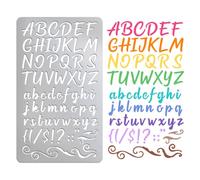 UNICRAFTALE Pochoir Métal Acier Inoxydable pour Lettrage Alphabet et Chiffres, Modèles de Lettre et Nombre, Réutilisable, Idéal pour Gravure sur Bois et Peinture