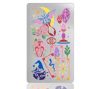UNICRAFTALE Pochoir Métal pour Tarot Modèle Œil du Diable Modèle Thème Tarot Pochoir Chat Soleil Lune pour Dessins Peinture Sur Carte Papier Pochoirs en Acier pour Scrapbooking