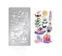 UNICRAFTALE Pochoirs Métal pour Artisanat la Pyrogravure la Magie Pochoir Réutilisables Acier Inoxydable Chapeau de Sorcière le Chat Peinture le Journal le Dessin Aérographe Sculpture Scrapbooking