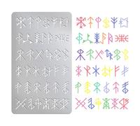 UNICRAFTALE Pochoirs Métalliques Pochoir Vikings pour Pyrogravure Sur Bois Pochoirs Réutilisables Acier Inoxydable Modèle pour Gravure Peinture Gaufrage Journalisation Marque Page