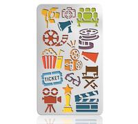 UNICRAFTALE Pochoirs Métalliques Réutilisables Pour Pyrogravure sur Bois Projecteur Cinéma Modèles en Acier Inoxydable Gravure sur Bois Popcorn DIY Scrapbooking Décoration Murale