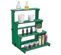 UNICRAFTALE Présentoir De Comptoir en Bois pour Bijoux Et Bougies | 4 Niveaux, Vert, 36×30×40.8cm, Bois Durable, Usage Pour Marché Fermier, Boutique Artisanale, Etagère De Vente Au Détail