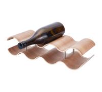 UNICRAFTALE Rangement À Vin en Bois pour Comptoir 7 Bouteilles 2 Niveaux Ondulé 42x15.6x10cm Petite Étagère Présentoir À Vin Brun Pérou pour Cuisine Bar Salle À Manger Affichage