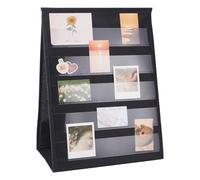 UNICRAFTALE Support d'Affichage de Marque Pages Double Face Noir 43x32cm Tableau Rectangulaire en Tissu à Poches Emplacements pour Cartes Support de Table Pliable pour Stands de Vente Petites