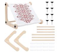 UNICRAFTALE Support Réglable Pour Cadre De Broderie En Bois Sur Table Ou Genoux Support Pour Tambour À Broder Blanc Navajo Cadre À Broder Déroulant Pour Arts Artisanats 300x300x14.5mm