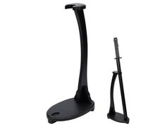 UNICRAFTALE Support Vertical en Bois pour Katana Présentation Épée Forme Cygne Noir Rack Solide Fente Doublée Feutre Épée Samurai Étagère Longue Bureau Caverne 43.5x25x14.5cm