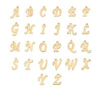 UNICRAFTALE sur 52pcs Pendentifs en Acier Inoxydable, Charmes de Lettre AZ en Métal de 1mm dans Le Trou et Breloques D'Alphabet Découpées au Laser d'or pour la Fabrication de Bijoux