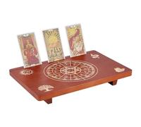 UNICRAFTALE Table Autels en Bois Petit Autels de Méditation 7.99x12 in/20.3x30.5 cm Marbre Selle avec Gravures des Douze Signes du Zodiaque et Arbre de Vie pour Décor Wicca et Fournitures Spirituelles