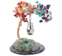 UNICRAFTALE Urne Commémorative Miniature pour Cendres Arbre de Vie avec Sculpture Commémorative en Pierre Mixte et Cristal et Vaisseau Intérieur en Acier Scellé pour Partage du Souvenir