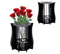 UNICRAFTALE Vase Noir pour Fleurs Artificielles Vases pour Bouquet de Fleurs Vase Puzzle en Acrylique Vases à Roses Présentoir pour Tournesols Tulipes Jonquilles Lotus Décoration D'Intérieur