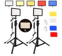 Unicucp Kit d'éclairage vidéo pour Photographie avec trépied de 160 cm, lumière vidéo en Streaming de Studio LED avec Filtre de Couleur pour Enregistrement vidéo, Streaming de Jeux, Youtube, TikTok