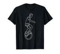 Unicyclist Line Art Unicycling One Line Dessin T-Shirt Graphique avec Valeur