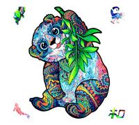 UNIDRAGON Original Puzzle en Bois - Panda Sérieux, 215 Teile, Moyenne 9.6 x 12.8 Pouces (25 х 33 cm) Bel Emballage Cadeau, Forme Unique Meilleur Cadeau pour Adultes et Enfants