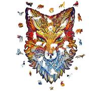 UNIDRAGON Original Puzzle en Bois - Renard Ardent, 308 Teile, Grande Taille 10.6 x 15.7 Pouces (27 x 40 cm) Bel Emballage Cadeau, Forme Unique Meilleur Cadeau pour Adultes et Enfants
