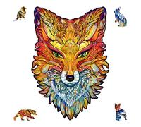 UNIDRAGON Original Puzzle en Bois - Renard Ardent, 700 Teile, Royale Taille 16.1 x 23.6 Pouces (41 x 60 cm) Bel Emballage Cadeau, Forme Unique Meilleur Cadeau pour Adultes et Enfants