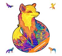 UNIDRAGON Original Puzzle en Bois - Renard Séduisant, 333 Teile, Grande Taille 12.2 х 15.7 Pouces (31 х 40 cm) Bel Emballage Cadeau, Forme Unique Meilleur Cadeau pour Adultes et Enfants