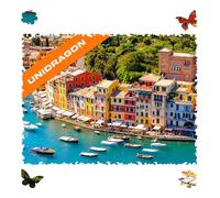 UNIDRAGON Original Puzzle en Bois - Riviera Italienne, 250 Teile, Moyenne 12.2 x 9 Pouces (31 x 23 cm) Bel Emballage Cadeau, Forme Unique Meilleur Cadeau pour Adultes et Enfants