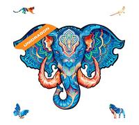 UNIDRAGON Puzzle en Bois - Eternal Elephant Jigsaw Puzzle - 700 pcs | Royal Size 62.0 x 47.0 cm - Pièces de Forme Unique - Bois Découpé au Laser - Coffret Cadeau en Bois - Puzzle pour Adultes