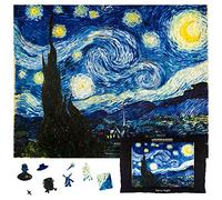 UNIDRAGON Puzzles en Bois Art Collection - Starry Night, 1000 mcx, 44.4 x 56.1 cm, Bel Emballage Cadeau, Forme Unique, Meilleur Cadeau pour Adultes et Enfants